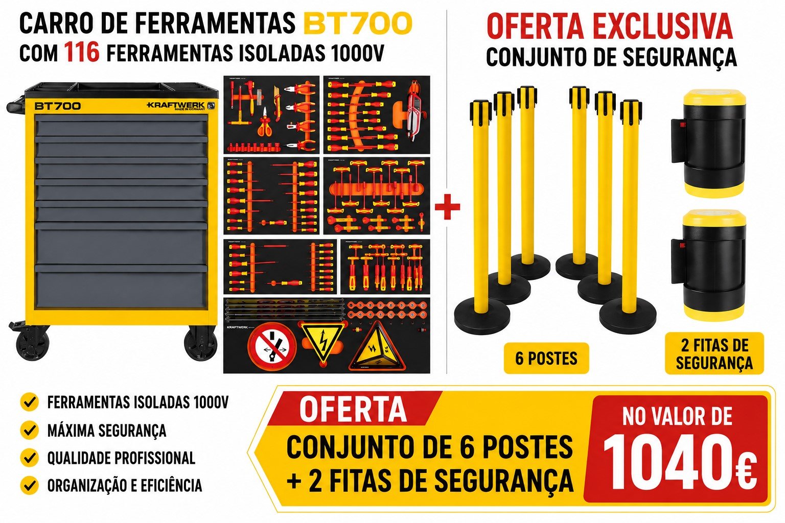 Carro de Ferramentas VDE BT700, 103 peças.