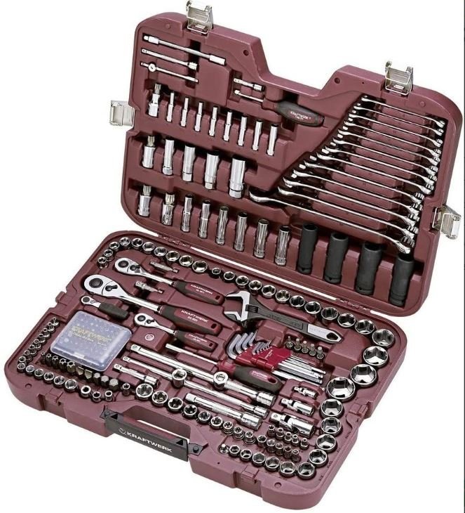 JOGO CHAVES DE CAIXA 1/4", 1/2", 3/8" 228PCS