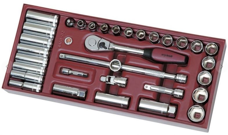33-pcs 3/8" COMPLETO Chaves Caixa