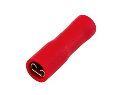 CONECTOR FÊMEA VERMELHO TOTALMENTE EMBUTIDO, 2,8 MM, PACOTE COM 100 UNIDADES.