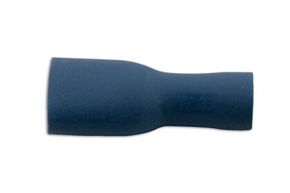 CONECTOR FÊMEA AZUL TOTALMENTE EMBUTIDO, 6,3 MM, PACOTE COM 100 UNIDADES.