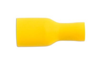 CONECTOR FÊMEA AMARELO TOTALMENTE INSERIDO, ENCAIXE POR PRESSÃO, 9,5 MM, PACOTE COM 100 UNIDADES.