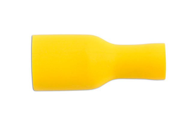 CONECTOR FÊMEA AMARELO TOTALMENTE INSERIDO, ENCAIXE POR PRESSÃO, 9,5 MM, PACOTE COM 100 UNIDADES.