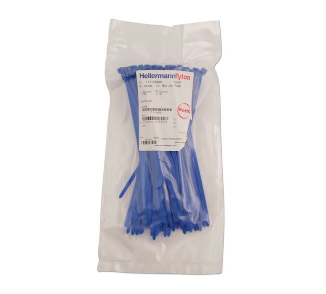 ABRAÇADEIRA DE NYLON HELLERMANN AZUL, 200 MM X 4,6 MM, PACOTE COM 100 UNIDADES - Image 2