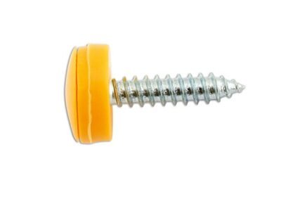 PARAFUSOS DE SEGURANÇA PARA PLACA DE MATRÍCULA, 6 X 20 MM, CABEÇA AMARELA, PACOTE COM 100 UNIDADES