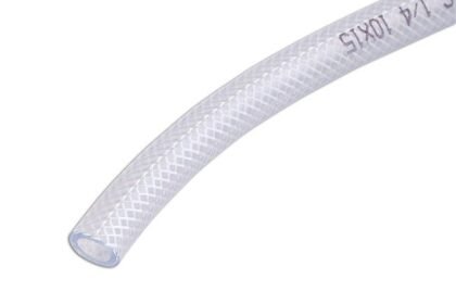 TUBO TRANÇADO DE PVC TRANSPARENTE, 5 MM DE DIÂMETRO INTERNO, 30 M