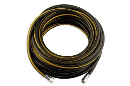 MANGUEIRA DE AR DE BORRACHA 6.3 (1/4") COM BICOS BSP DE 1/4" E 15 M DE COMPRIMENTO