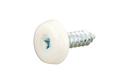 PARAFUSO PARA PLACA DE MATRÍCULA 10 X 3/4" POLYTOP BRANCO, PACOTE COM 100 UNIDADES