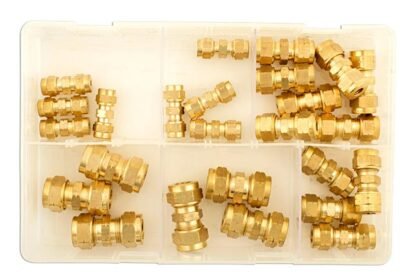 CONJUNTO DE 25 CONEXÕES DE LATÃO MÉTRICAS SORTIDAS PARA TUBOS