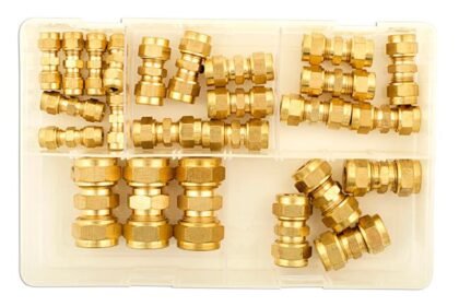CONJUNTO DE 25 CONEXÕES DE LATÃO IMPERIAL SORTIDAS PARA TUBOS