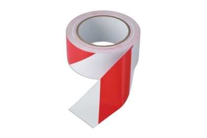 FITA ADESIVA DE BARREIRA VERMELHA E BRANCA 50 MM X 33 M (1 UNIDADE)