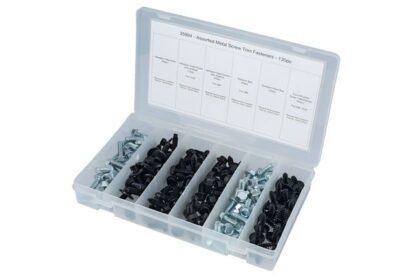 CONJUNTO DE 135 PEÇAS DE PARAFUSOS DE METAL PARA ACABAMENTO.
