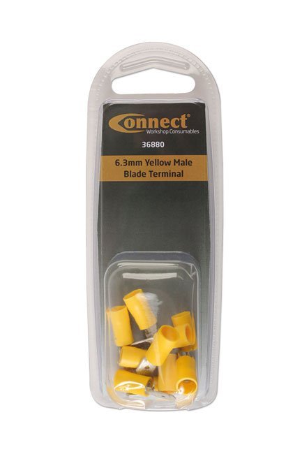TERMINAL MACHO DE LÂMINA AMARELO 6,3 MM, PACOTE COM 10 UNIDADES - Image 2