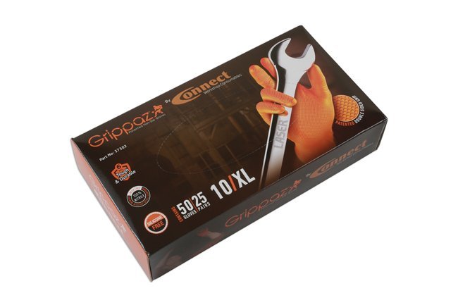 LUVAS DE NITRILO LARANJA GRIPPAZ TAMANHO GG, CAIXA COM 50 UNIDADES/25 PARES. - Image 4