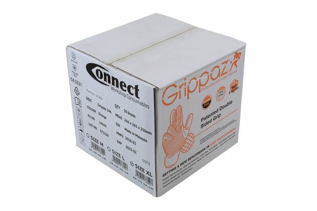 LUVAS DE NITRILO LARANJA GRIPPAZ TAMANHO GG, CAIXA COM 50 UNIDADES/25 PARES. - Image 5