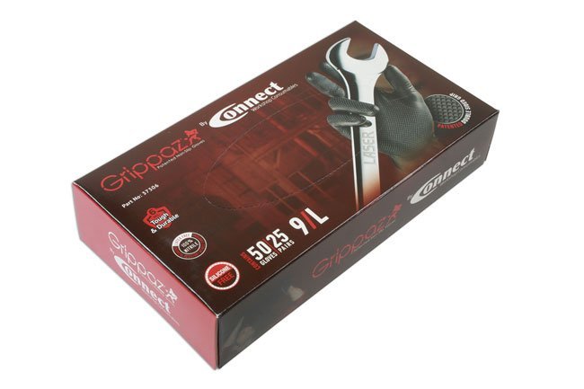 LUVAS DE NITRILO PRETAS GRANDES GRIPPAZ, CAIXA COM 50 UNIDADES/25 PARES. - Image 3