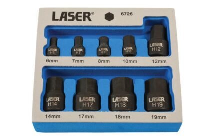 CONJUNTO HEXAGONAL DE IMPACTO DE PERFIL BAIXO AJUSTADA 1/4"D, 3/8"D 9PC