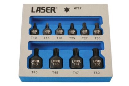 BIT DE CHAVE DE CAIXA ESTRELA DE IMPACTO DE PERFIL BAIXO CONJUNTO 1/4"D, 3/8"D 10PC