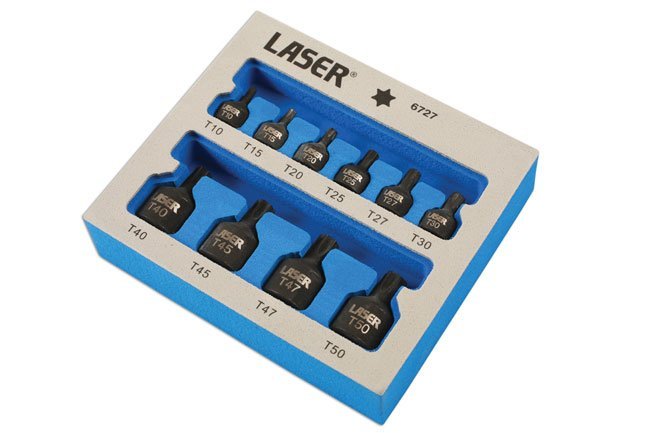 BIT DE CHAVE DE CAIXA ESTRELA DE IMPACTO DE PERFIL BAIXO CONJUNTO 1/4"D, 3/8"D 10PC - Image 2