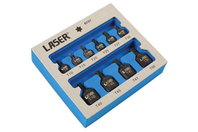 BIT DE CHAVE DE CAIXA ESTRELA DE IMPACTO DE PERFIL BAIXO CONJUNTO 1/4"D, 3/8"D 10PC - Image 4