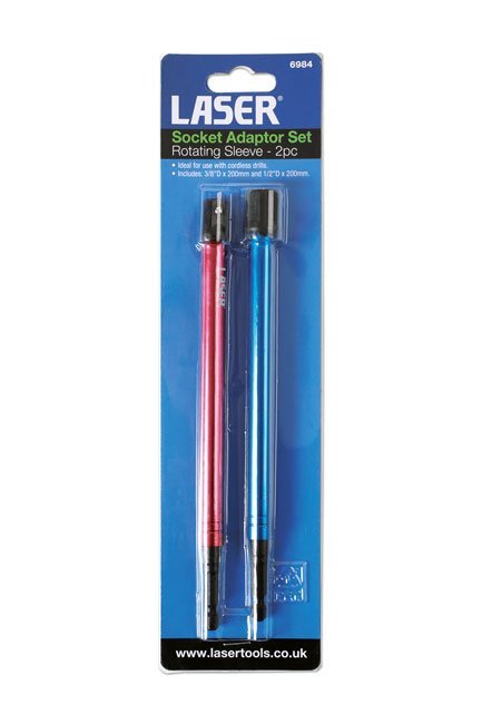 CONJUNTO DE ADAPTADORES DE CHAVE DE CAIXA, MANGA ROTATIVA 3/8"D, 1/2"D 2PC - Image 5