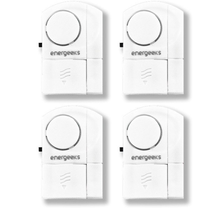 ENERGEEKS - Conjunto de 4 alarmes de abertura para portas e janelas
