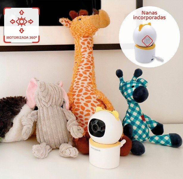 ENERGEEKS - Câmara Wi-Fi motorizada interior 1080P Sentinel KIDS Detecção de movimento com filtro de humanos Detecção de som (babycam) Sensor de temperatura e humidade Canções de embalar incorporadas ONVIF - Image 4