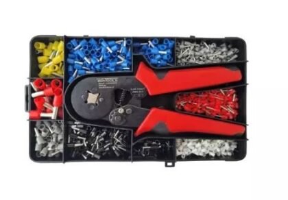 Kit alicate de cravar terminais + 1200 terminais