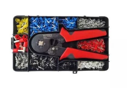 Kit alicate de cravar terminais + 1200 terminais