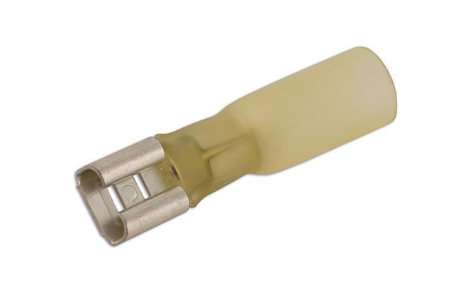 CONECTOR TERMORRETRÁTIL AMARELO FÊMEA DE 6,3 MM, PACOTE COM 25 UNIDADES. - Image 2