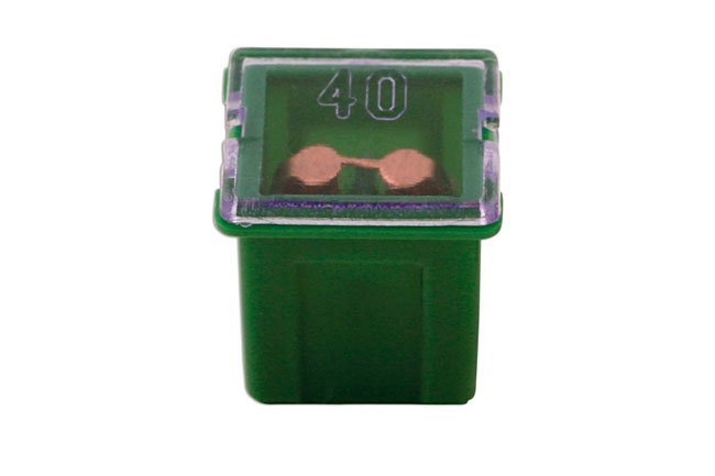 FUSÍVEIS DE CARTUCHO TIPO J DE BAIXO PERFIL, 40 A, VERDES, PACOTE COM 10 UNIDADES.