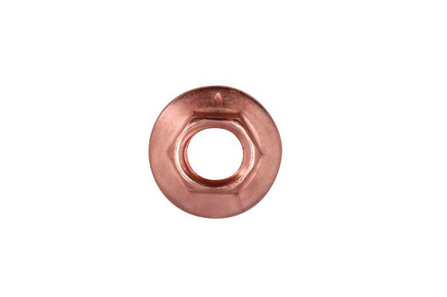 PORCA FLANGEADA E AUTOTRAVANTE M8 X 1,25 X 10 MM COM REVESTIMENTO DE COBRE, CONJUNTO DE 5 PEÇAS - Image 2