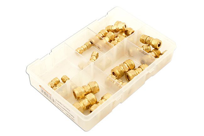 CONJUNTO DE 25 CONEXÕES DE LATÃO MÉTRICAS SORTIDAS PARA TUBOS - Image 2