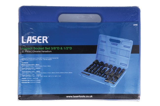 CONJUNTO DE CHAVE DE CAIXA DE IMPACTO 3/8"D, 1/2"D 37PC - Image 8
