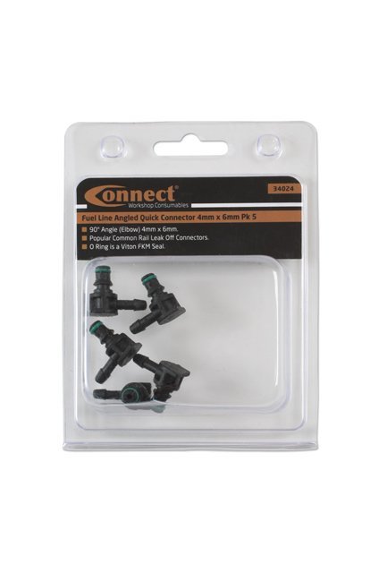 CONECTOR RÁPIDO ANGULAR PARA VAZAMENTO DE LINHA DE COMBUSTÍVEL 4 MM X 6 MM (5 PEÇAS) - Image 2
