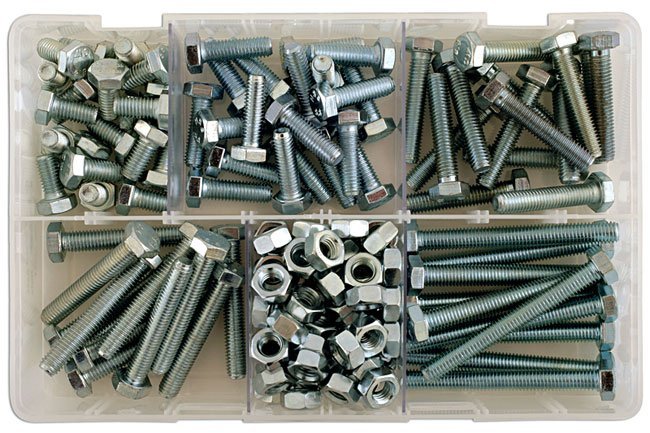 CONJUNTO DE 154 PARAFUSOS E PORCAS M8 X 1,25 SORTIDOS