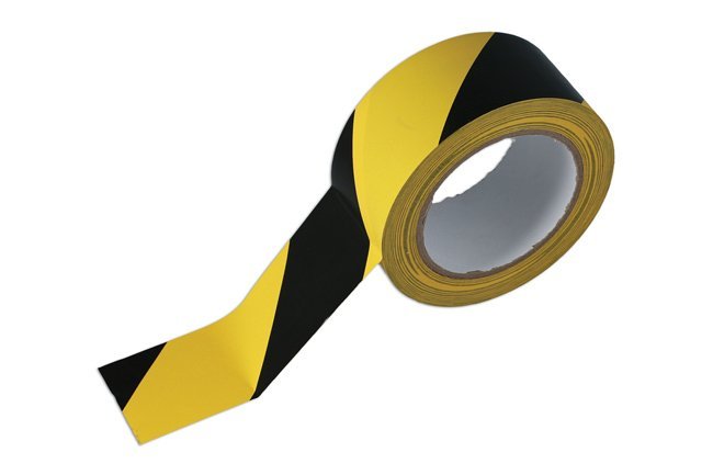 FITA ADESIVA DE BARREIRA PRETA E AMARELA, 50 MM X 33 M, 1 UNIDADE. - Image 2
