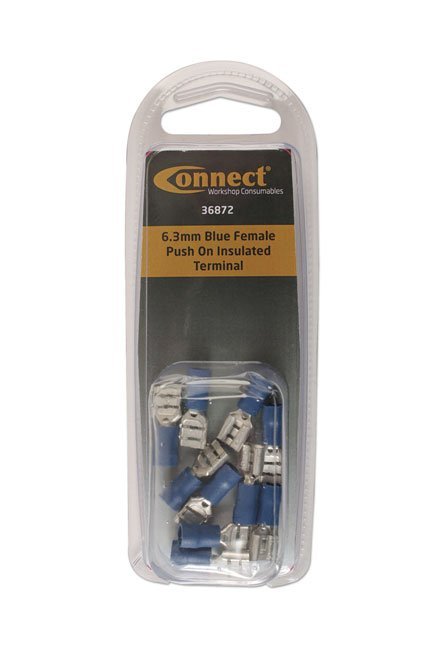 TERMINAL ISOLADO FÊMEA AZUL DE ENCAIXE POR PRESSÃO, 6,3 MM, PACOTE COM 10 UNIDADES - Image 2