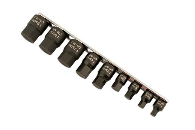 CONJUNTO HEXAGONAL DE IMPACTO DE PERFIL BAIXO AJUSTADA 1/4"D, 3/8"D 9PC - Image 2