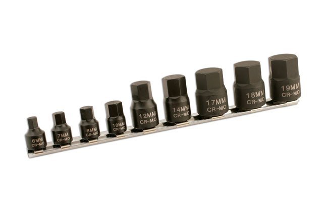 CONJUNTO HEXAGONAL DE IMPACTO DE PERFIL BAIXO AJUSTADA 1/4"D, 3/8"D 9PC - Image 3