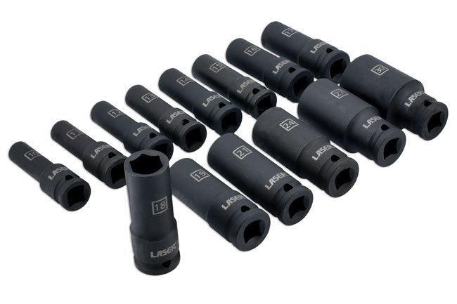CONJUNTO DE CHAVE DE CAIXA DE IMPACTO LONGA 1/2"D 14PC - Image 2