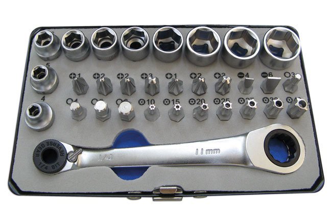 CONJUNTO DE CHAVE DE CAIXA E BIT 1/4"D 31PC - Image 2