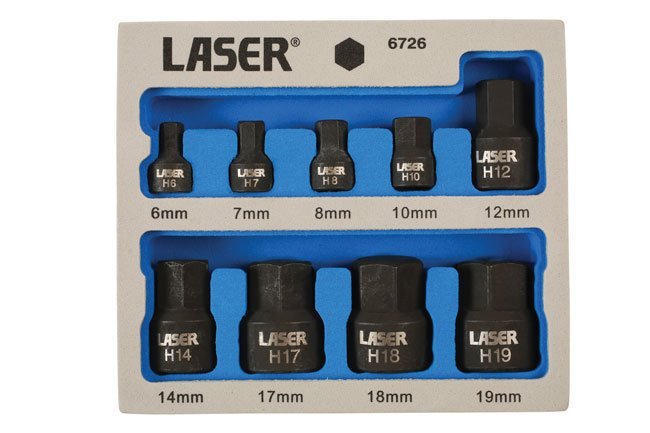 CONJUNTO HEXAGONAL DE IMPACTO DE PERFIL BAIXO AJUSTADA 1/4"D, 3/8"D 9PC - Image 3