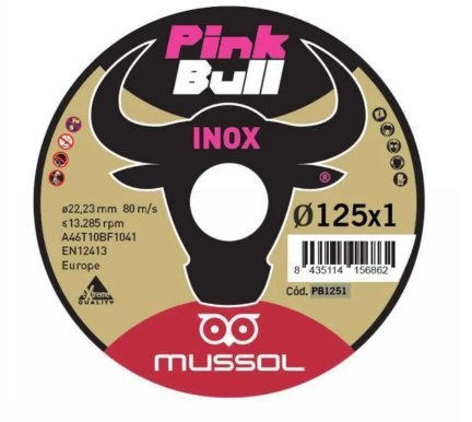 DISCO CORTE EXTRAFINO INOX T41 125X1 PINK BULL