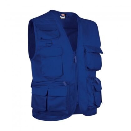 COLETE MULTIBOLSOS SARJA POL/ALG L AZ MARINHO