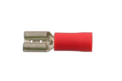 CONECTOR FÊMEA VERMELHO DE ENCAIXE RÁPIDO 4,8 MM, PACOTE COM 100 UNIDADES