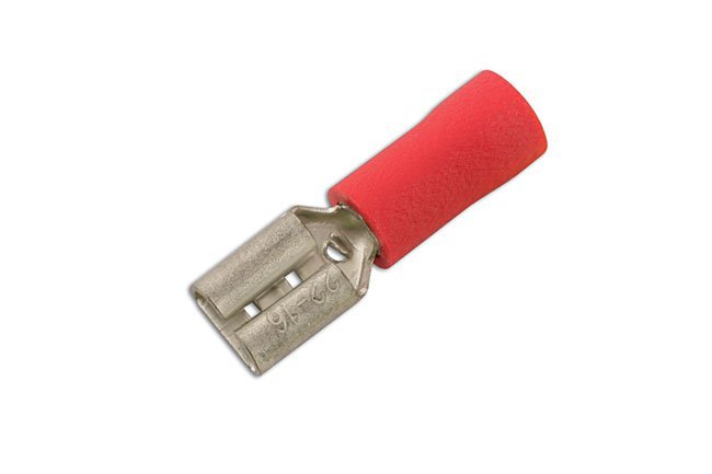 CONECTOR FÊMEA VERMELHO DE ENCAIXE RÁPIDO 4,8 MM, PACOTE COM 100 UNIDADES - Image 2