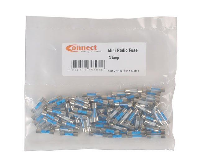 MINI FUSÍVEIS DE VIDRO PARA RÁDIO, 3A, PACOTE COM 100 UNIDADES - Image 3