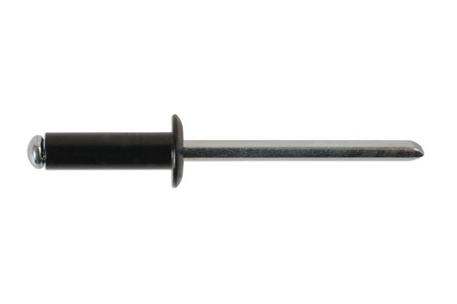 REBITES PRETOS COM FLANGE PADRÃO, 3,2 MM X 8 MM, PACOTE COM 100 UNIDADES.
