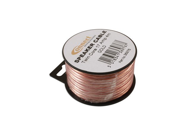 CABO DE ALTO-FALANTE DUPLO AUTOMOTIVO MINI REEL GOLD DE 4M